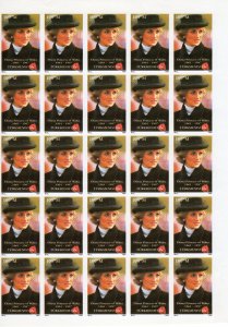 Turkmenistan 1997 YT#57 DIANA PRINCESS White paper Block of 25 IMPERFORATED MNH