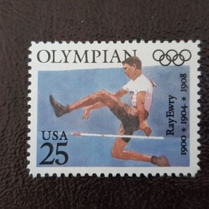 US Scott # 2497; 25c used, uncanc, Olympian from 1990; XF centering; off paper