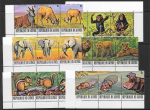 GUINEA SG948/65 1977 ENDANGERED ANIMALS MNH