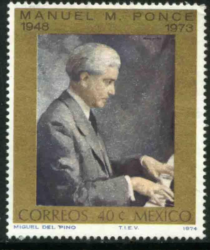 MEXICO 1059, 40¢ Manuel M. Ponce, Composer MINT, NH. VF.