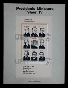 US Stamp 2216-2219, SP748-751, PRESIDENTS COMPLETE 1980 Commemorative FDC Sheets