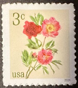 US # 5899 Peonies 3c 2024 Mint NH