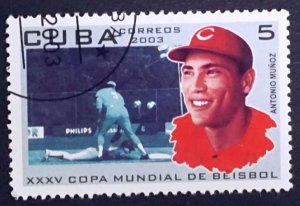 CUBA Sc# 4348 WORLD CUP OF BASEBALL sport 5c ANTONIO MUNOZ   2003 used / cto