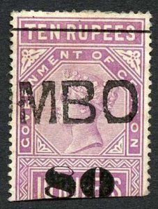 Ceylon Telegraph SGT112 80c on 10r Rose-Lilac Cat 12 pounds