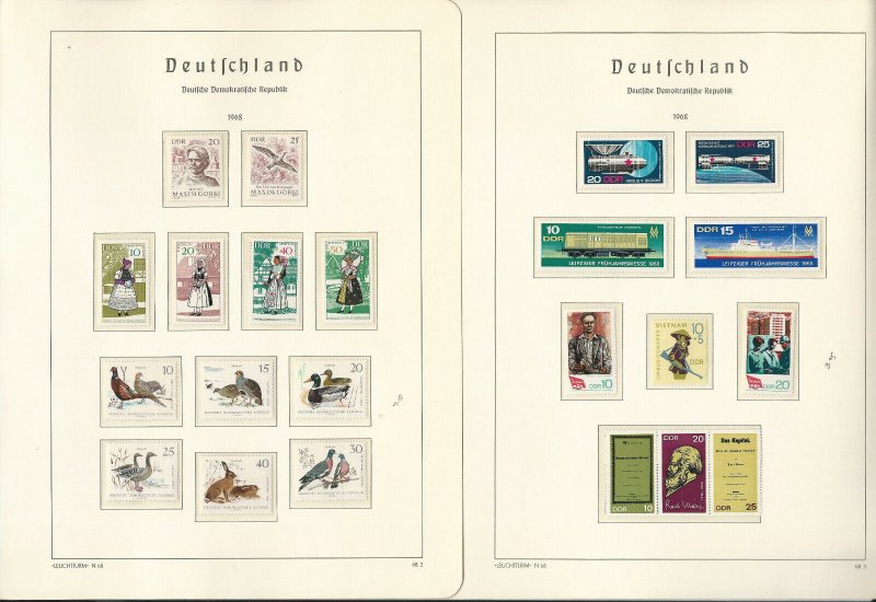 Germany DDR Stamp Collection on 28 Hingless Lighthouse Pages 1967-69, JFZ