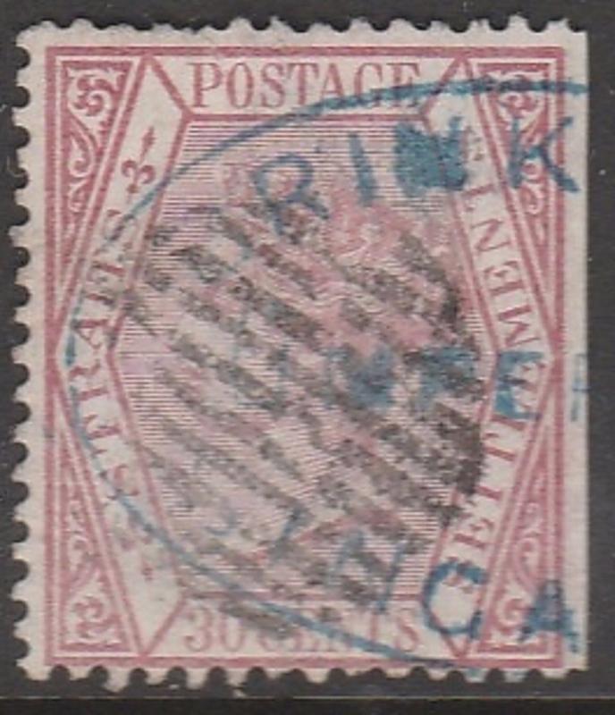 MALAYA Straits Settlements 1872 QV 30c Crown CC SG #17 used MA1053 