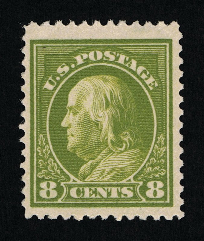 GENUINE SCOTT #414 VF-XF MINT OG NH 1912 PALE OLIVE GREEN PERF-12 SL-WMK  #12360