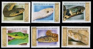 Benin Scott 1170-1175 MNH** 1999 Snake stamp set