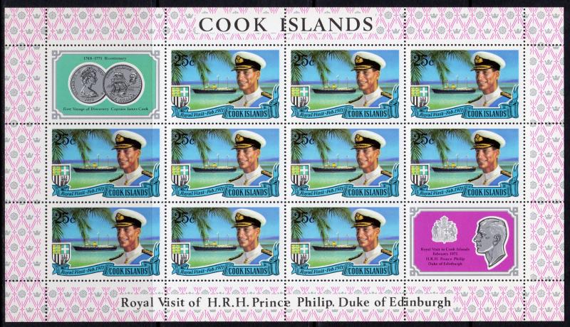 Cook Islands 1971 Sc#297/301 Prince Philip Polo Player/Royal Family Shlt.10+10L.