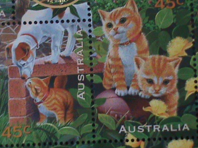 ​AUSTRALIA-SC#1563h-HONG KONG97 11TH ASIAN STAMP SHOW-LOVELY PETS MNH S/S