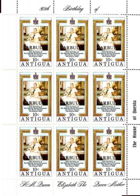 Barbados 462 MNH SCV $22.50 sheet of 9