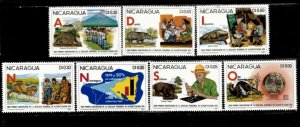 Nicaragua 1981 -  Animals  - Set of 7 Stamps - Scott #M2180A-G - MNH