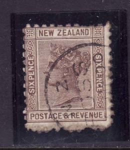 New Zealand-Sc#65-6p brown QV-used-1882-