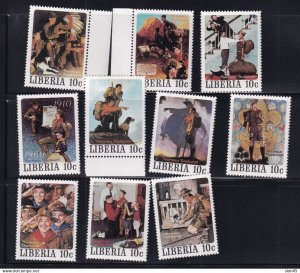 Liberia 1979 Collection of Art Norman Rockwell set 50 stamps Perf MNH 16240