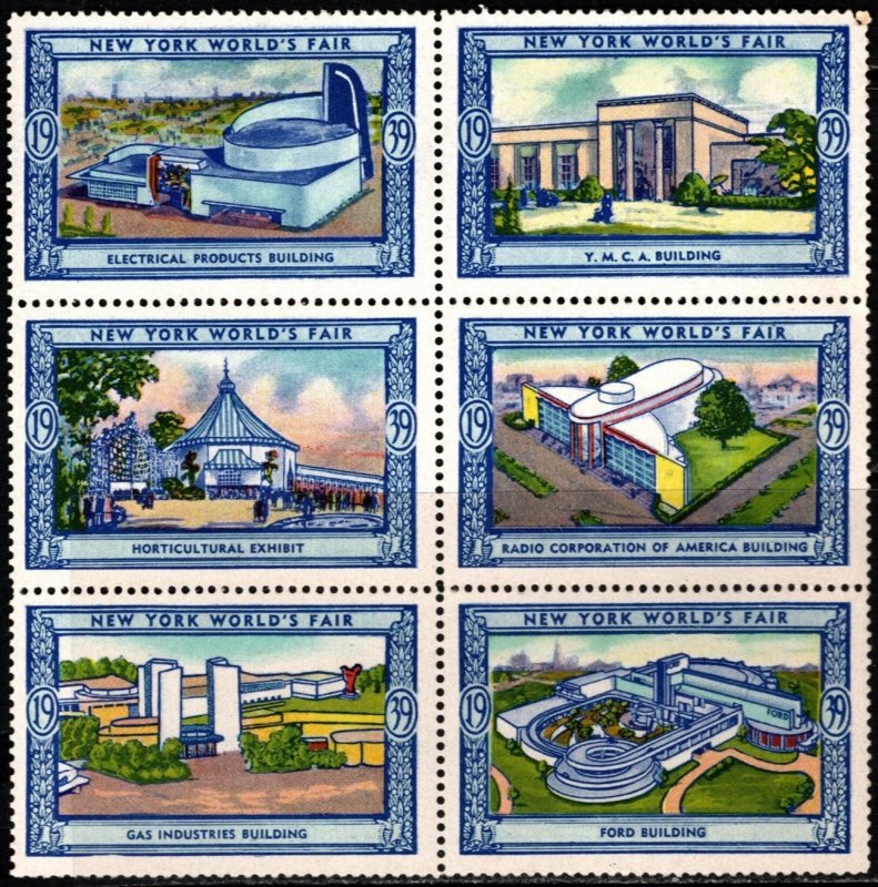 1939 US Poster Stamp New York World's Fair Published by The Nicklin Comp...