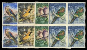 Netherlands Colonies, Netherlands Antilles #B35-38 Cat$28, 1958 Birds, compet...