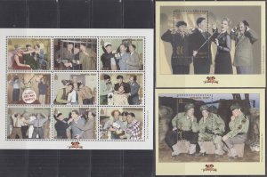 MONGOLIA Sc # 2455-7 CPL MNH SHEET & 2 S/S - THE THREE STOOGES