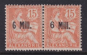 Alexandria (French Offices), Scott 36-36a (Yvert 40aa), MHR, signed Roumet