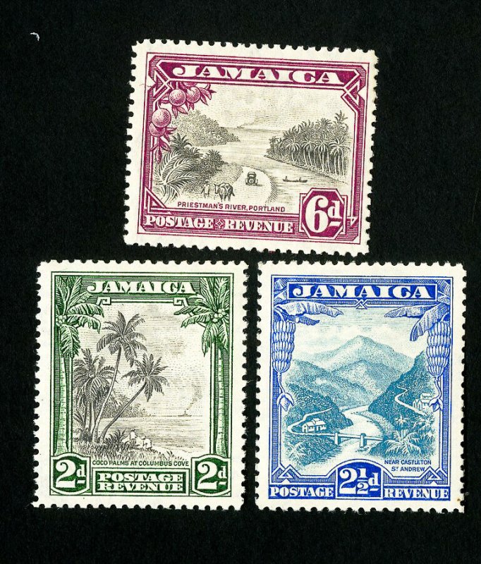 Jamaica Stamps # 106-8 VF OG Scott Value $84.25 