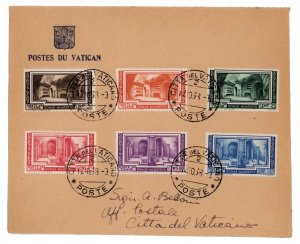 VATICAN CITY 1939 # 55-60 Archeological Stamps Complete Set First Day FDC CV$307