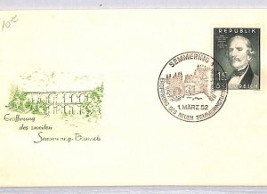 AUSTRIA 1952 FDC *KARL RITTER VON GHEGA* Semmering Railway Tunnels BRIDGES YG191