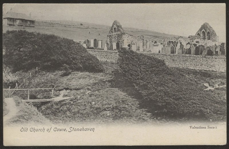 Old Church of Cowie Stonehaven Scotland 1905 used postcard Boyd Paddington