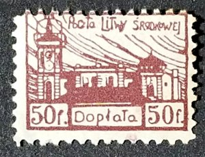 Central Lithuania #J1 Unused Perf 11½ FVF   …..................(XRA2)