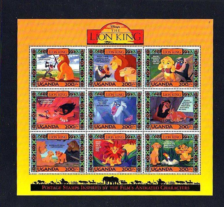 UGANDA -1994 - DISNEY - LION KING - 200sh - MINT SHEET!