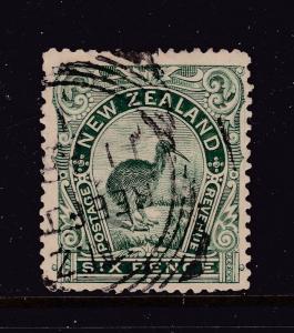 New Zealand an 1898 green 6d kiwi used