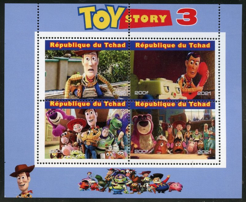 Chad 2021 'Toy Story 3' sheet mint nh