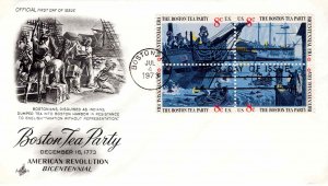 USA 1973 FDC Sc 1480-83 Artcraft Cachet Boston Tea Party First Day Cover