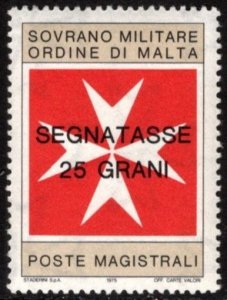 Vintage Sovereign Military Order Of Malta Revenue 25 Grani Tax Records MNH