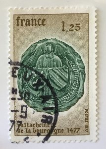 France 1977 Scott 1553 used - 1.25fr, Annexation of Bourgogne,  500th Anniv