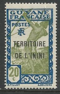 Inini # 8  Archer 20c  Overprinted  (1) Unused VLH