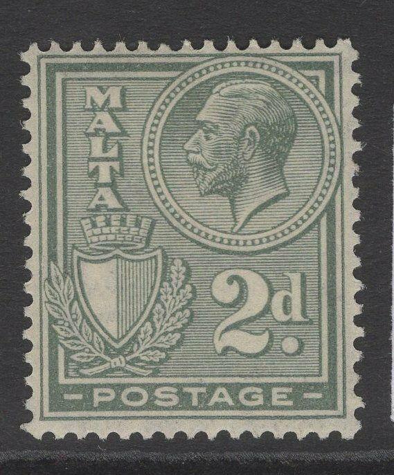 MALTA SG161 1927 2d GREENISH GREY MTD MINT