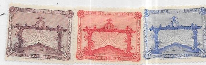 Uruguay #388-390 (MH) CV $48.00