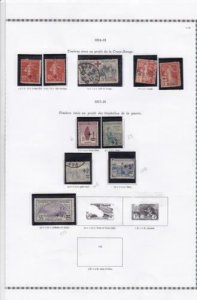 france 1914 - 19 orphans of war stamps on page high cat value ref r15708