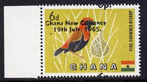 Ghana 1965 New Currency 6p on 6d Bishop Bird with opt &am...