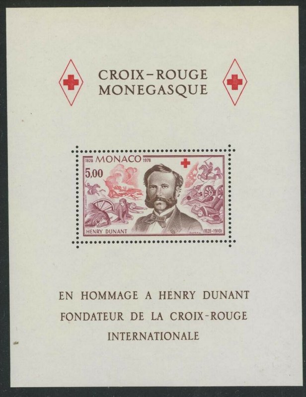 Monaco 1978 Henri Dunant & Red Cross S/S Sc# 1137 NH