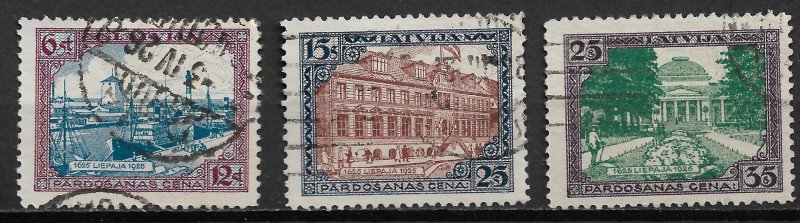 1925 Latvia B24-6 Liepaja Tercentenary used set of 3