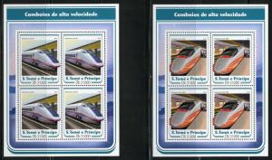 SAO TOME 2017  HIGH SPEED TRAINS  SET OF 4 SHEETS (4)  NH