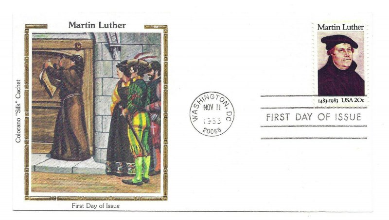 2065 Martin Luther, Colorano Silk Cachet FDC