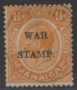 JAMAICA SG74 1917 1½d ORANGE FINE USED