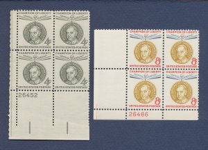 USA - Scott 1136-1137 - MNH Plate Blocks - Champion of Liberty