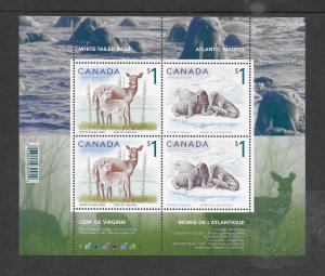 CANADA-1/2 CV SALE #1689b DEER & SEAL M/S MNH