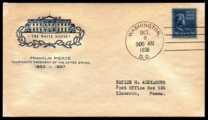 Scott 819 14 Cents Pierce House Of Farnam FDC - Typed Address - Planty 819-45