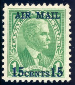 Canal Zone C2 15c on 1c 1931 air mail overprint PF grade 95 unused OG hinged