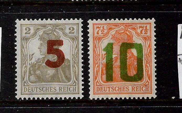 POLAND  1919 GERMAN OVPT PROVISONAL  ISSUE SET 2 MLH SIGNED  Sc 77/78