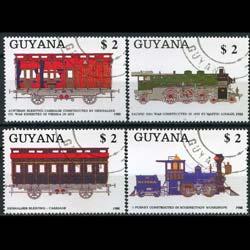 GUYANA 1989 - Scott# 2006 Trains Set of 4 CTO