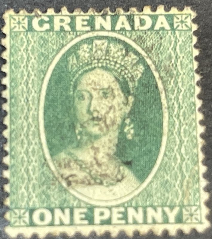 GRENADA # 7A-USED--SINGLE--YELLOW/GREEN--1875